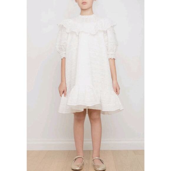PETITE AMALIE Embroidered Dress Eyelet White Girls Sz 5 NWT $209 MSRP - Picture 1 of 14